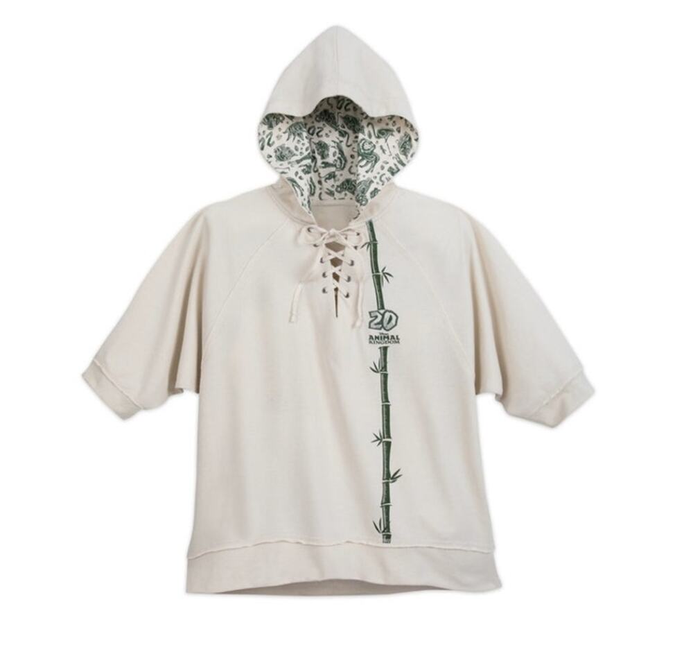 Disney Parks Women's Animal Kingdom Shirt XL Hooded Boxy 20 Years Short Sleeve